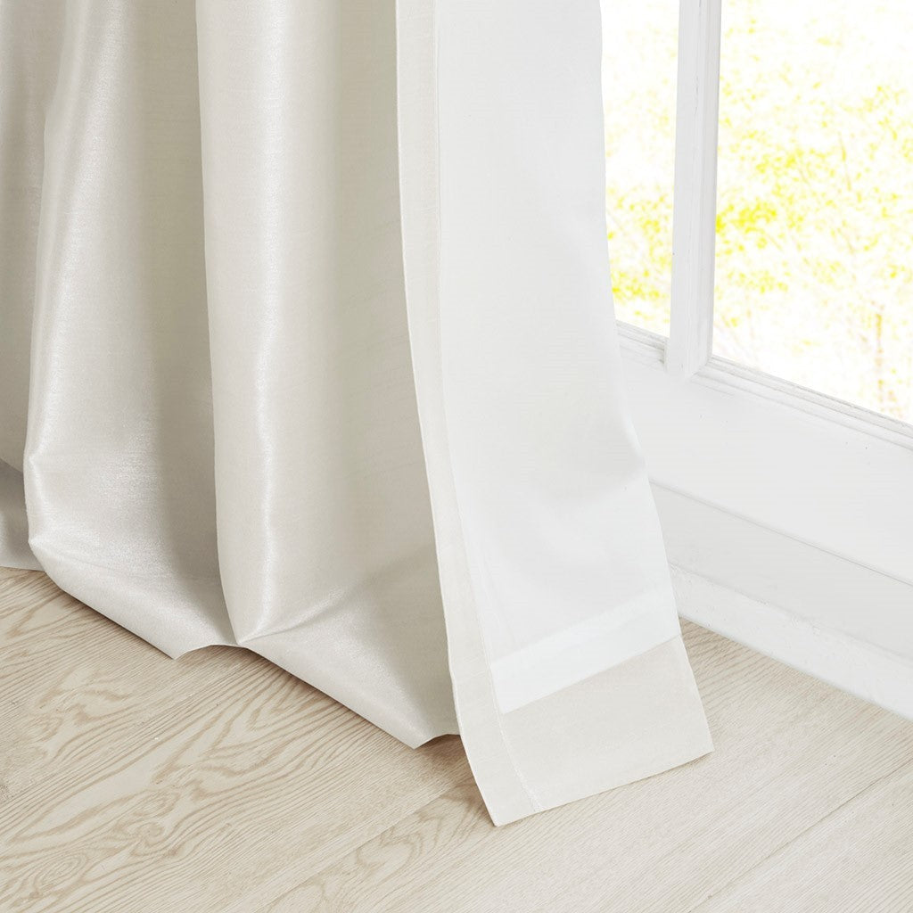 Twist Tab Lined Window Curtain Panel White 50x108