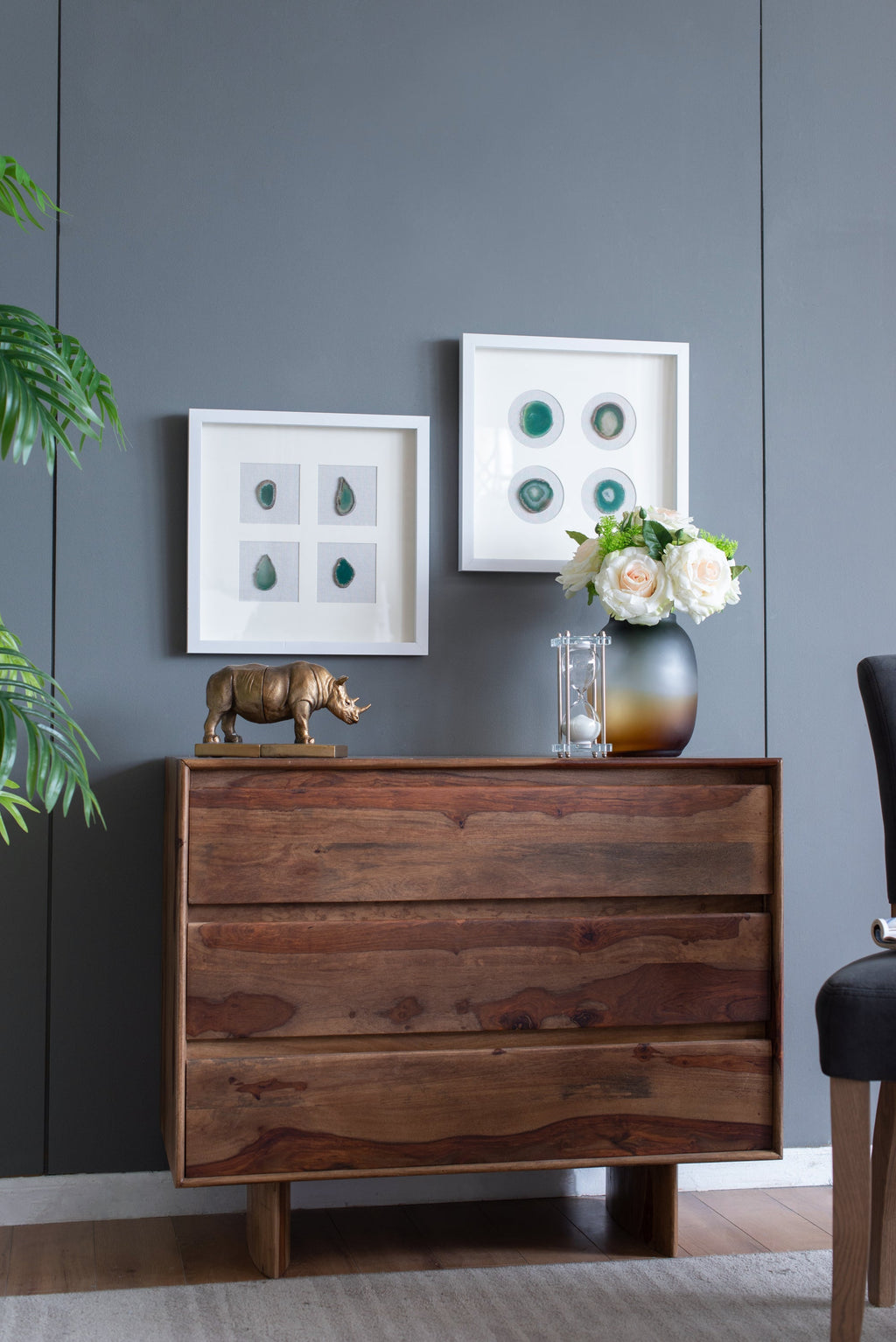 Set of 2 Shadow Box Wall Décor with Agate