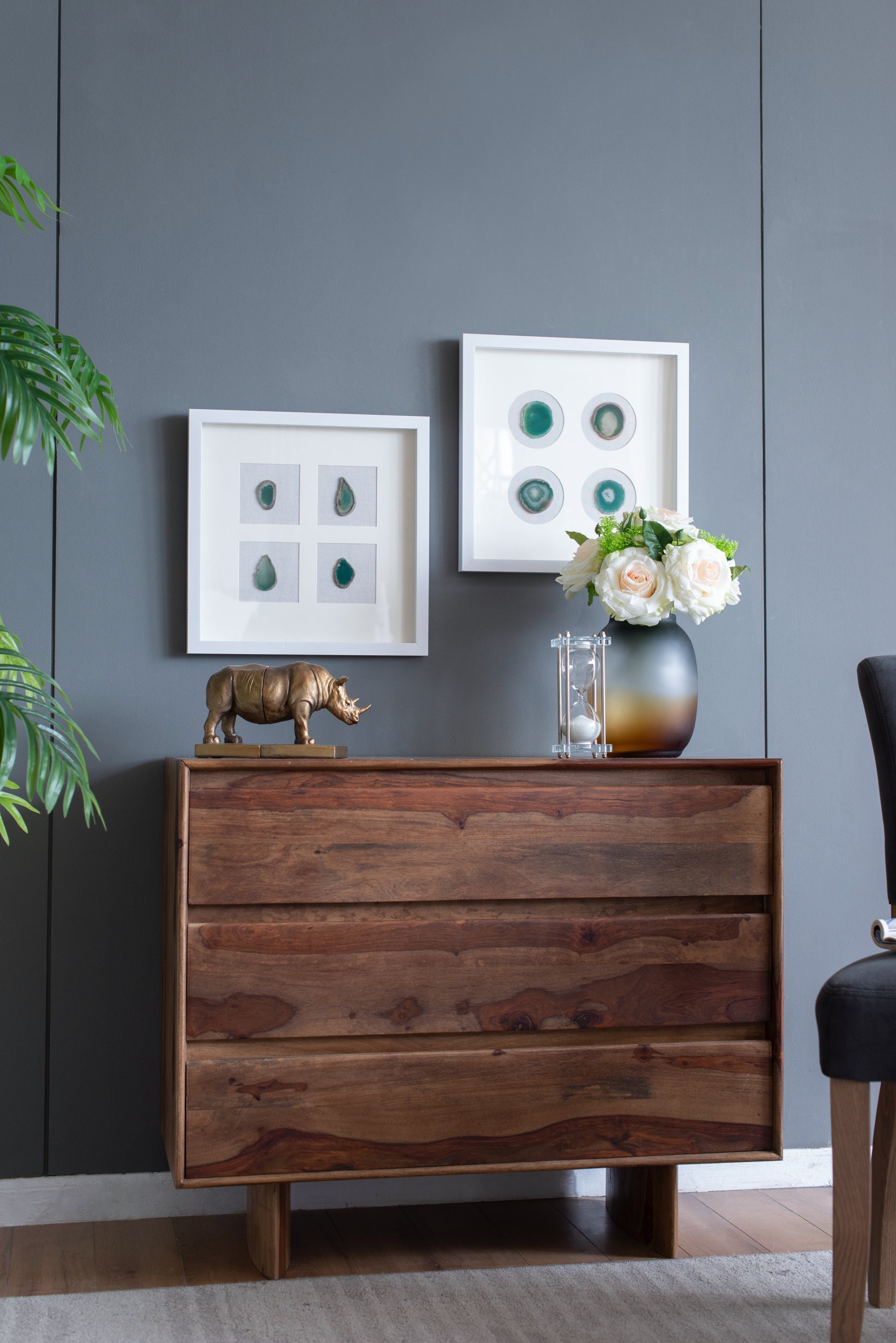 Set of 2 Shadow Box Wall Décor with Agate