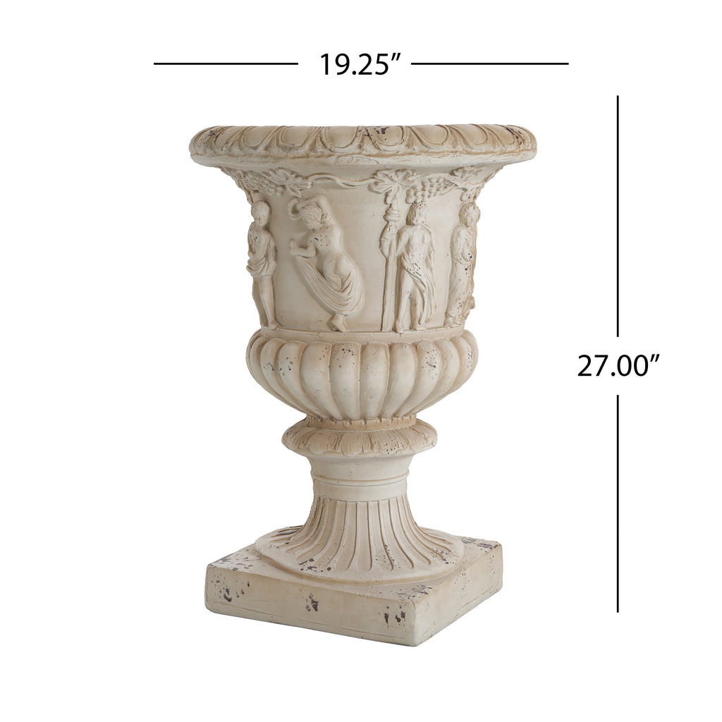 Garden Urn, Antique White, 27" H