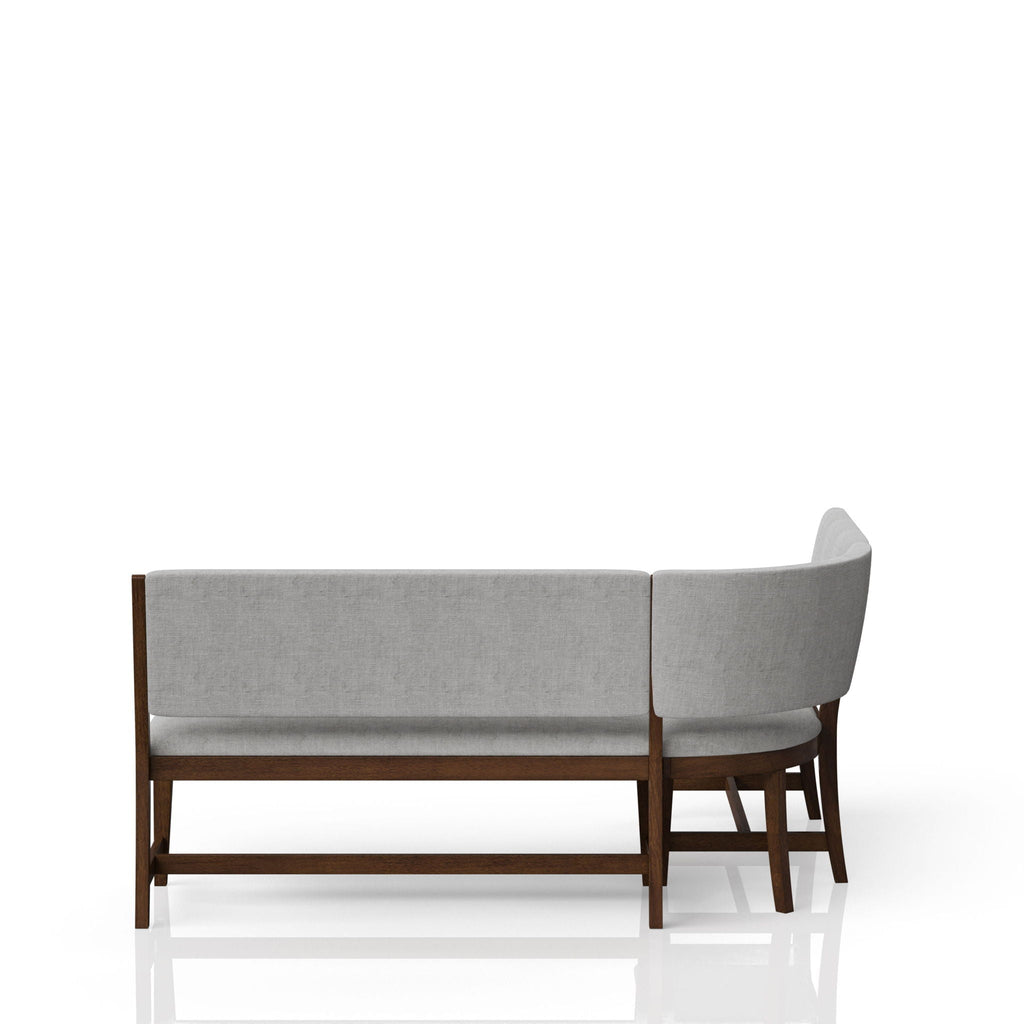 Curved Dining Bench Upholstered Curved Bench - Beige