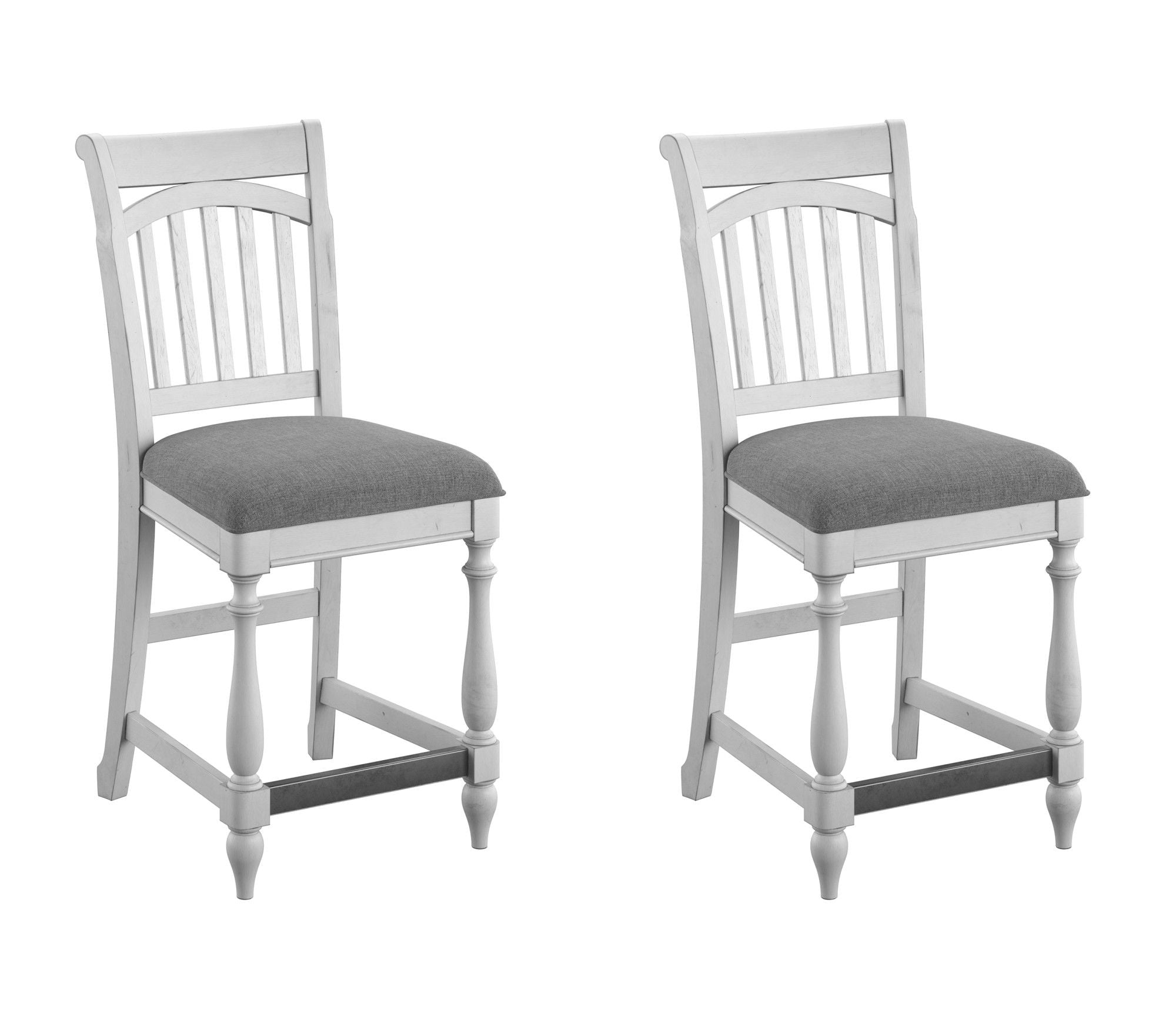 Slat Back Barstools (Set of 2) - Gray