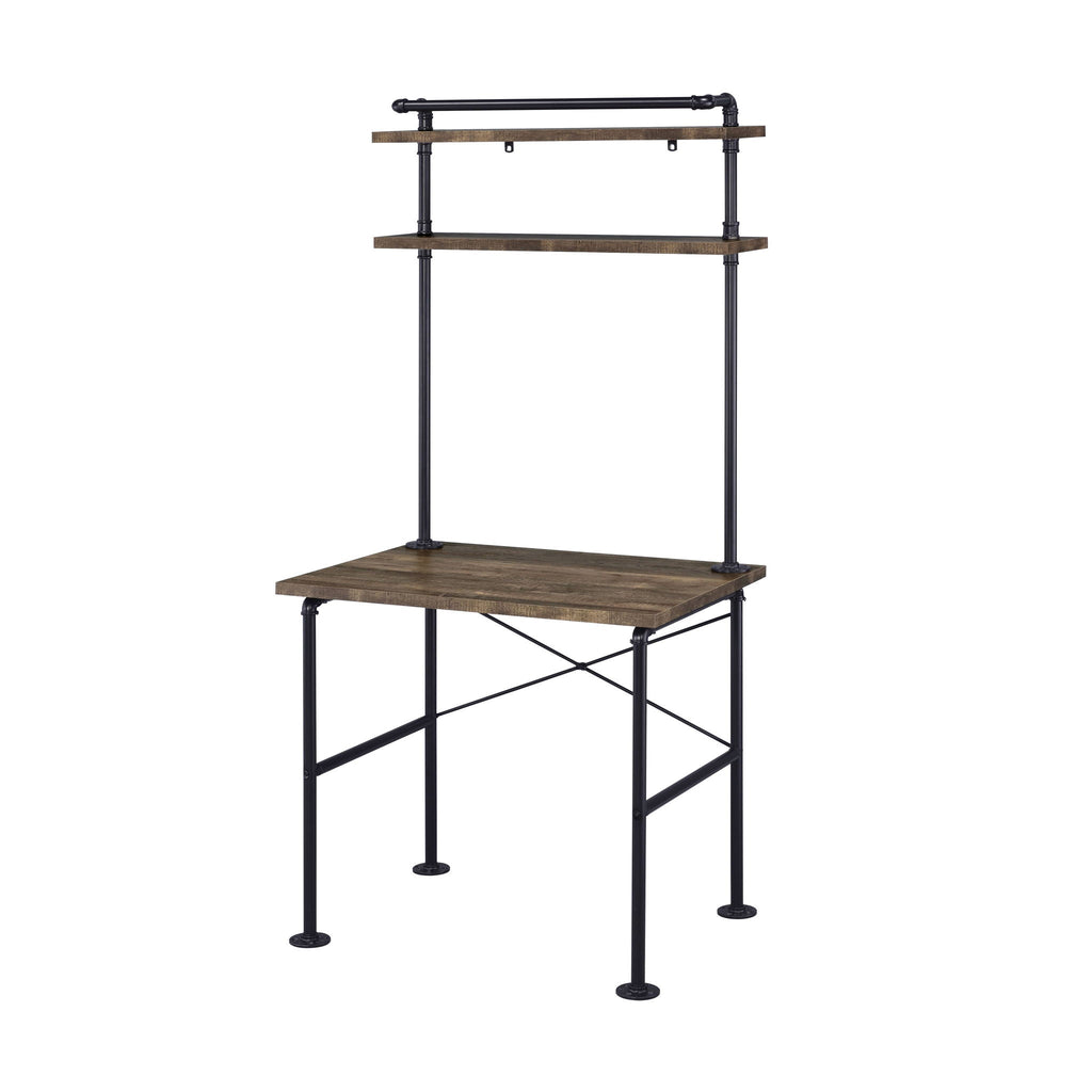Ensata Rustic Writing Desk - Black / Oak