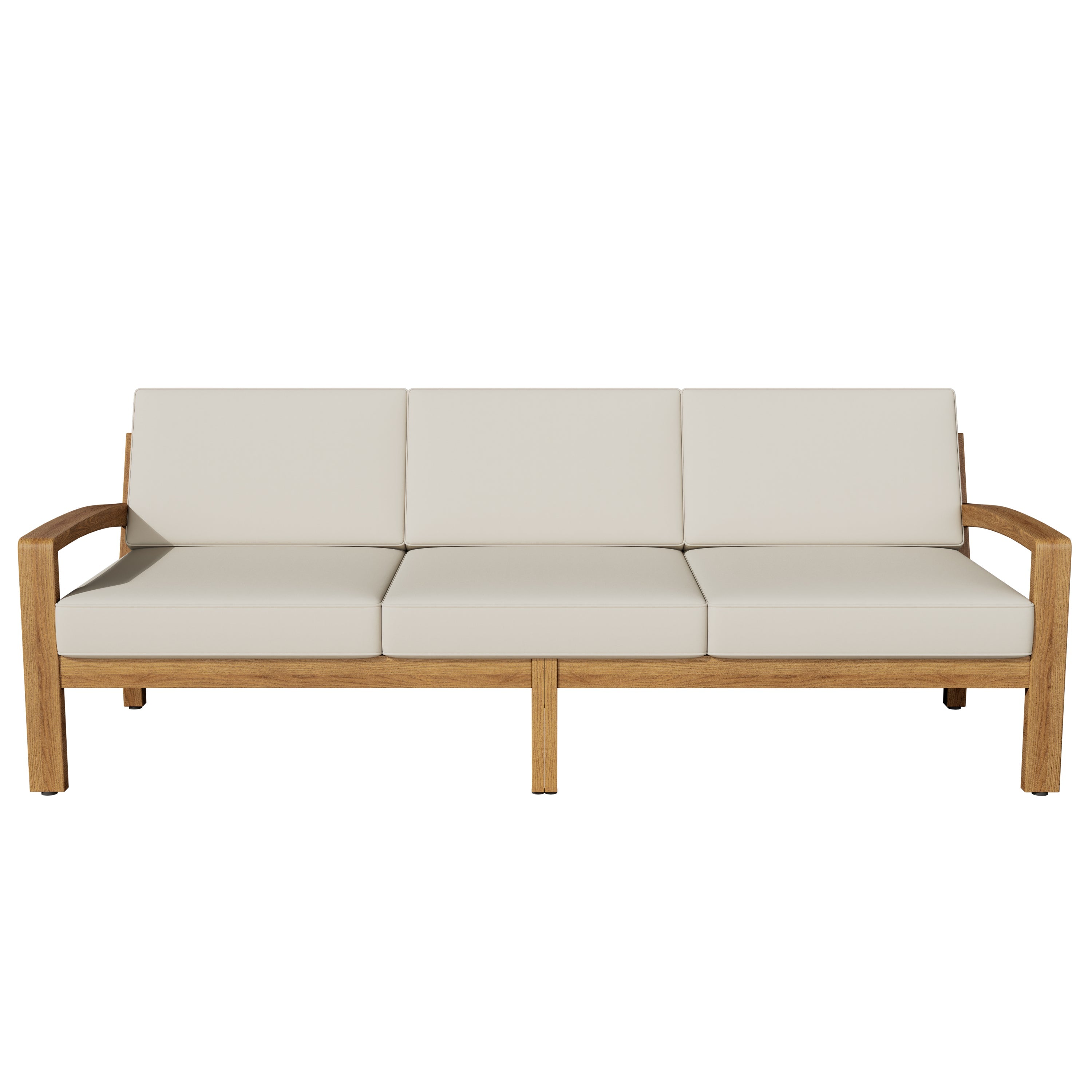 Outdoor L Shape 3pcs Acacia Wood Patio Sofa Set