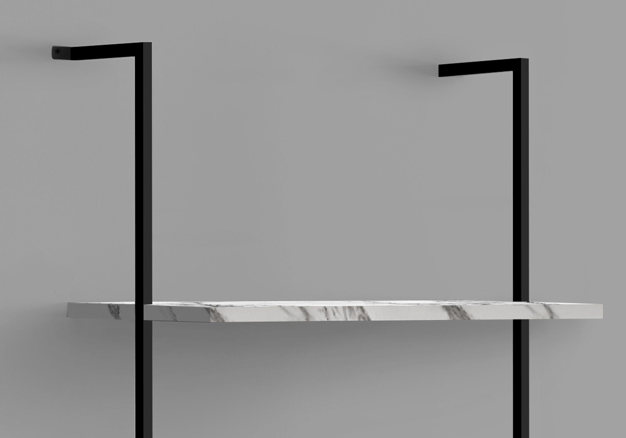 5-Tier Ladder Bookshelf with Marble Look for Office & Home