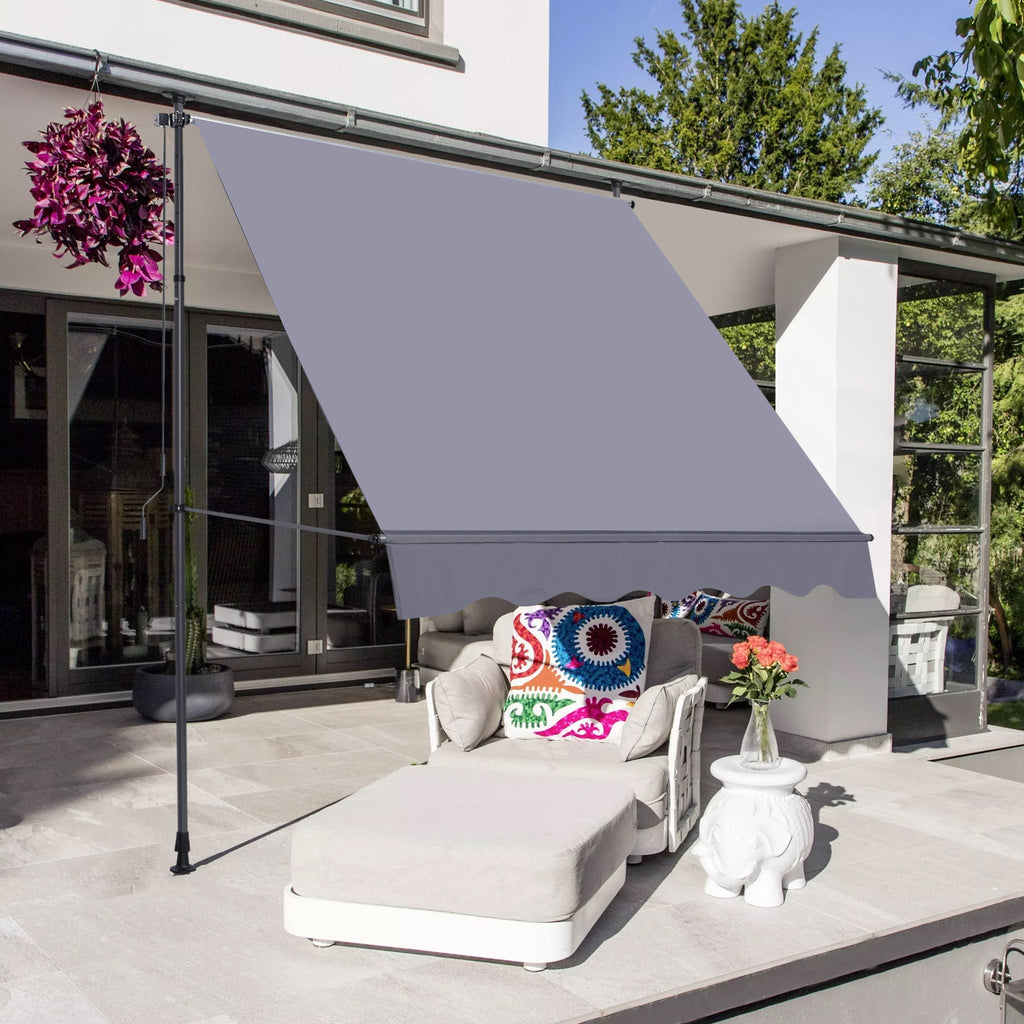 Manual Retractable Patio Awning With UV Resistant Sun Shade
