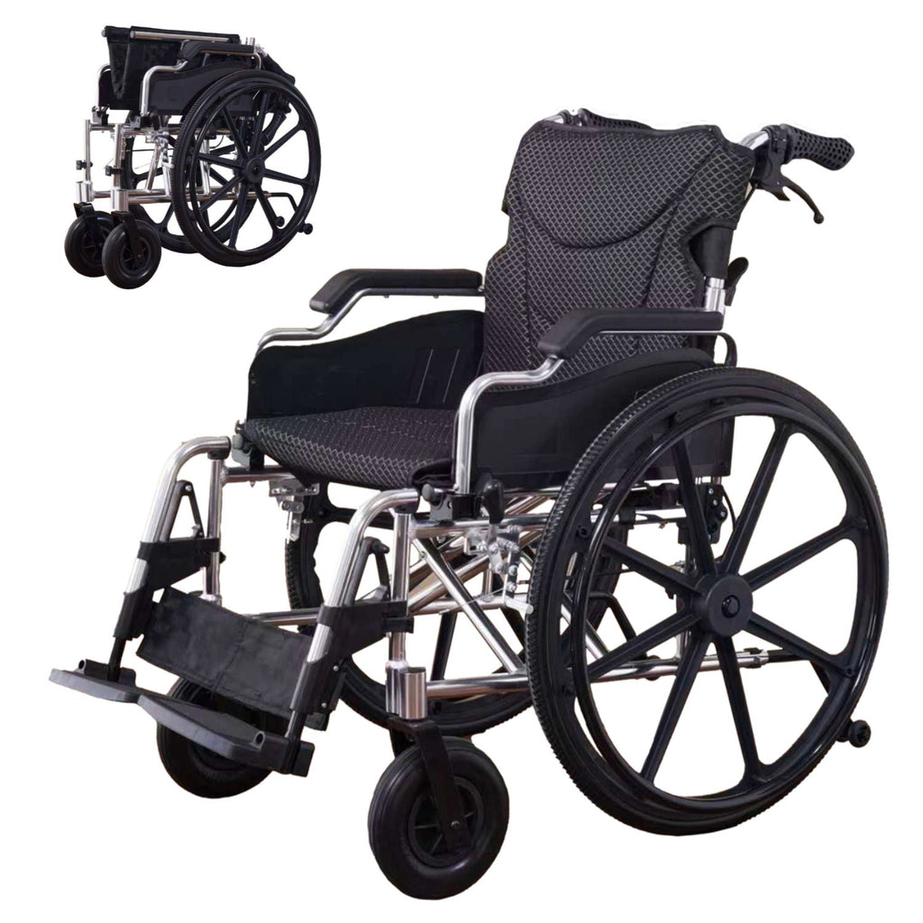 Heavy Duty Foldable Manual Wheelchair with Double X Force Support