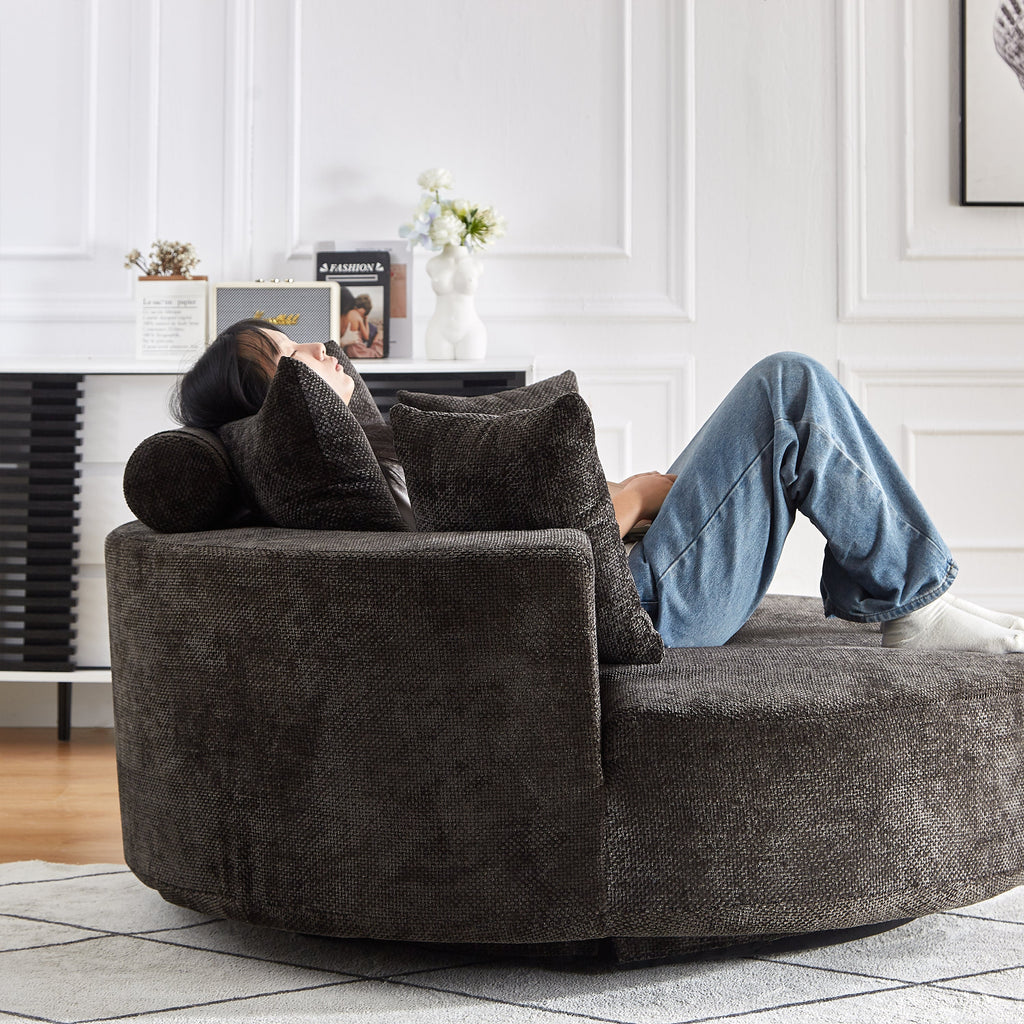 55'' Chenille Foam Single Swivel Chair