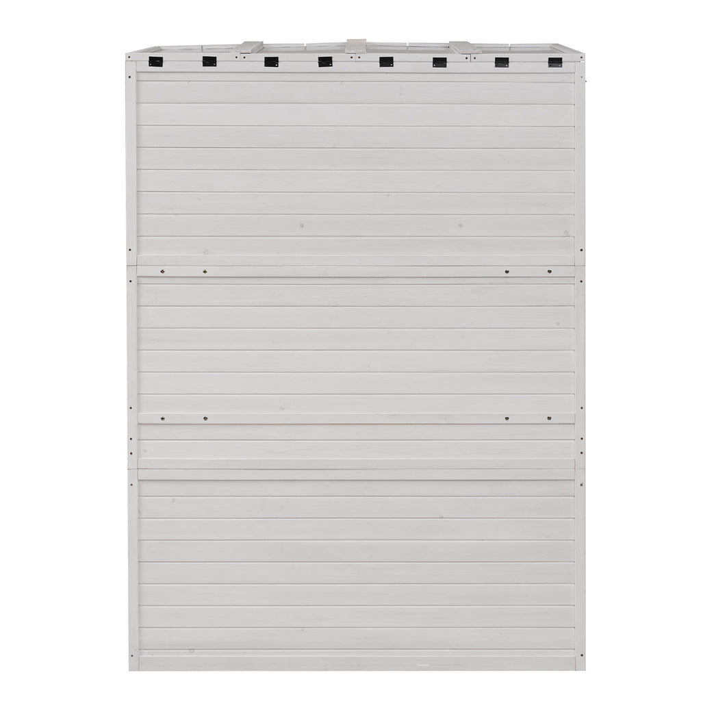 TOPMAX 78-Inch Wooden Greenhouse with Skylights and Folding Shelves