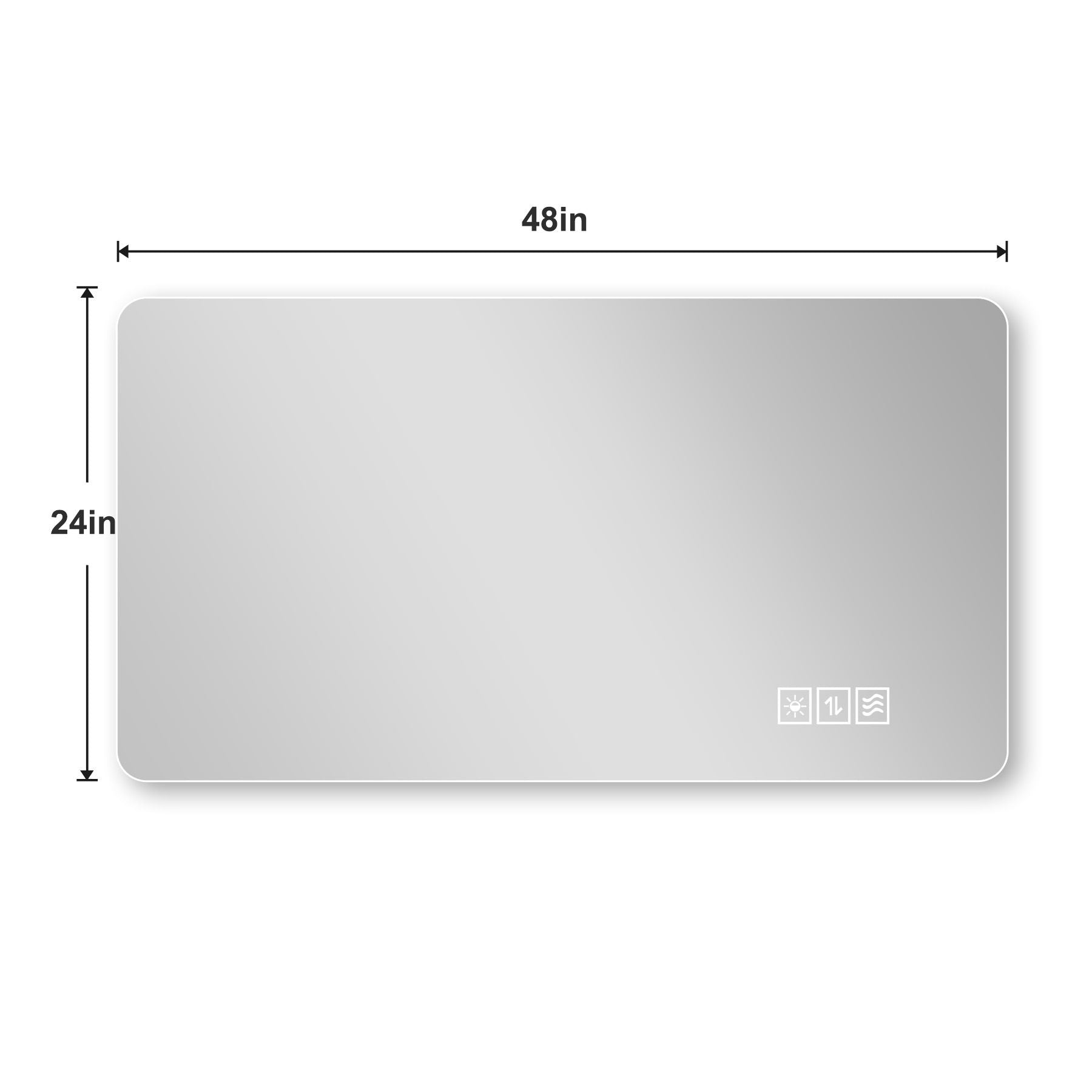 Wall Mounted Bathroom Full Length Makeup Mirror With 3 Color Lighting - Clear