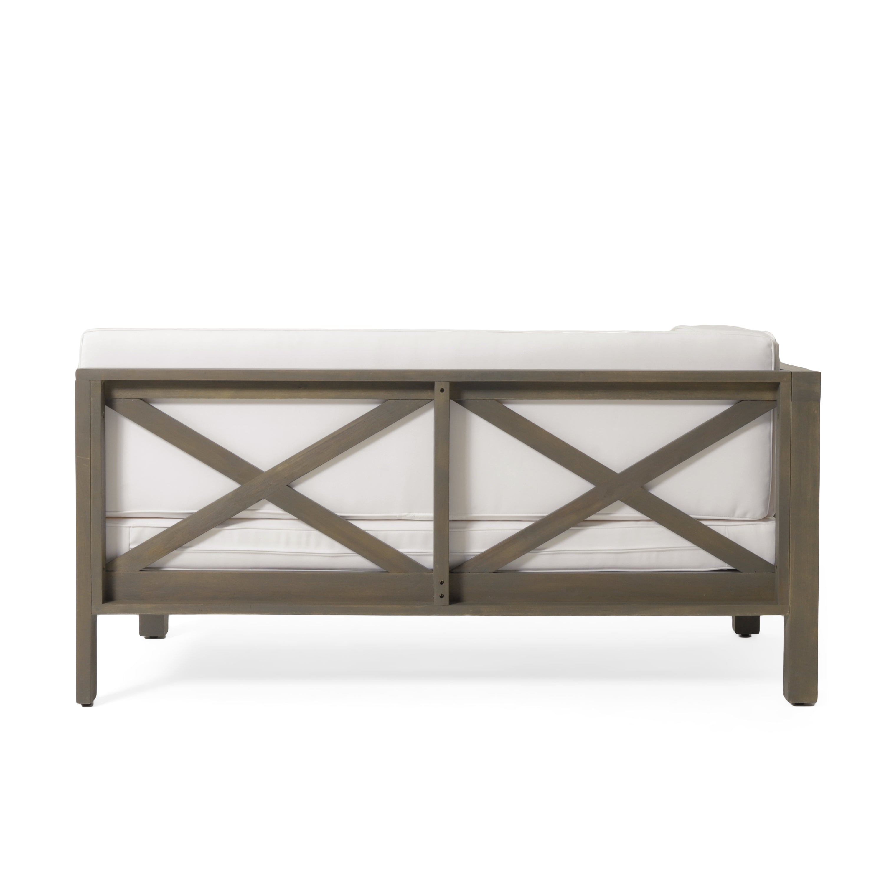 Brava X-Back 4-Piece White Outdoor Sofa Set