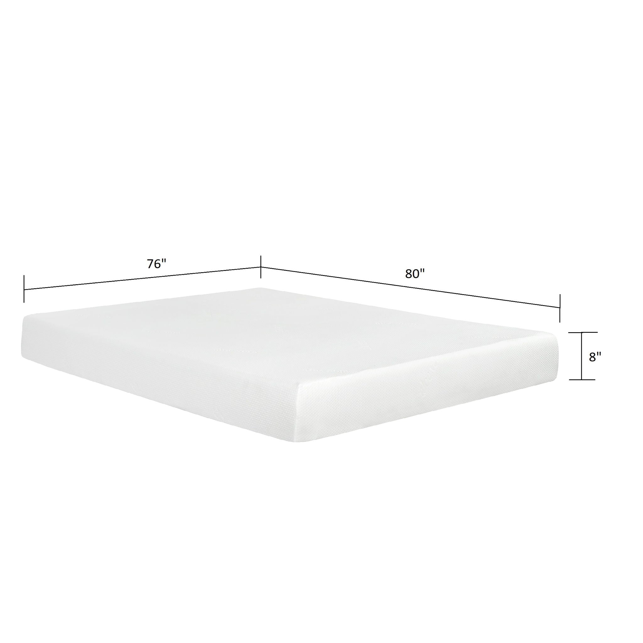 8" Plush Gel Memory Foam Mattress For Bed, Aloe Vera Cover