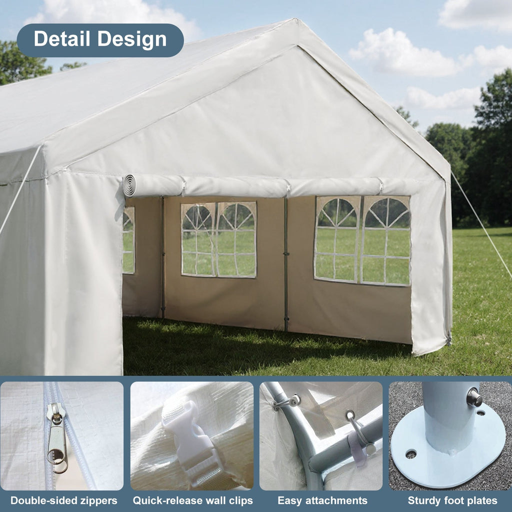 10'x20' Carport Car Canopy Party Tent Outdoor Gazebo