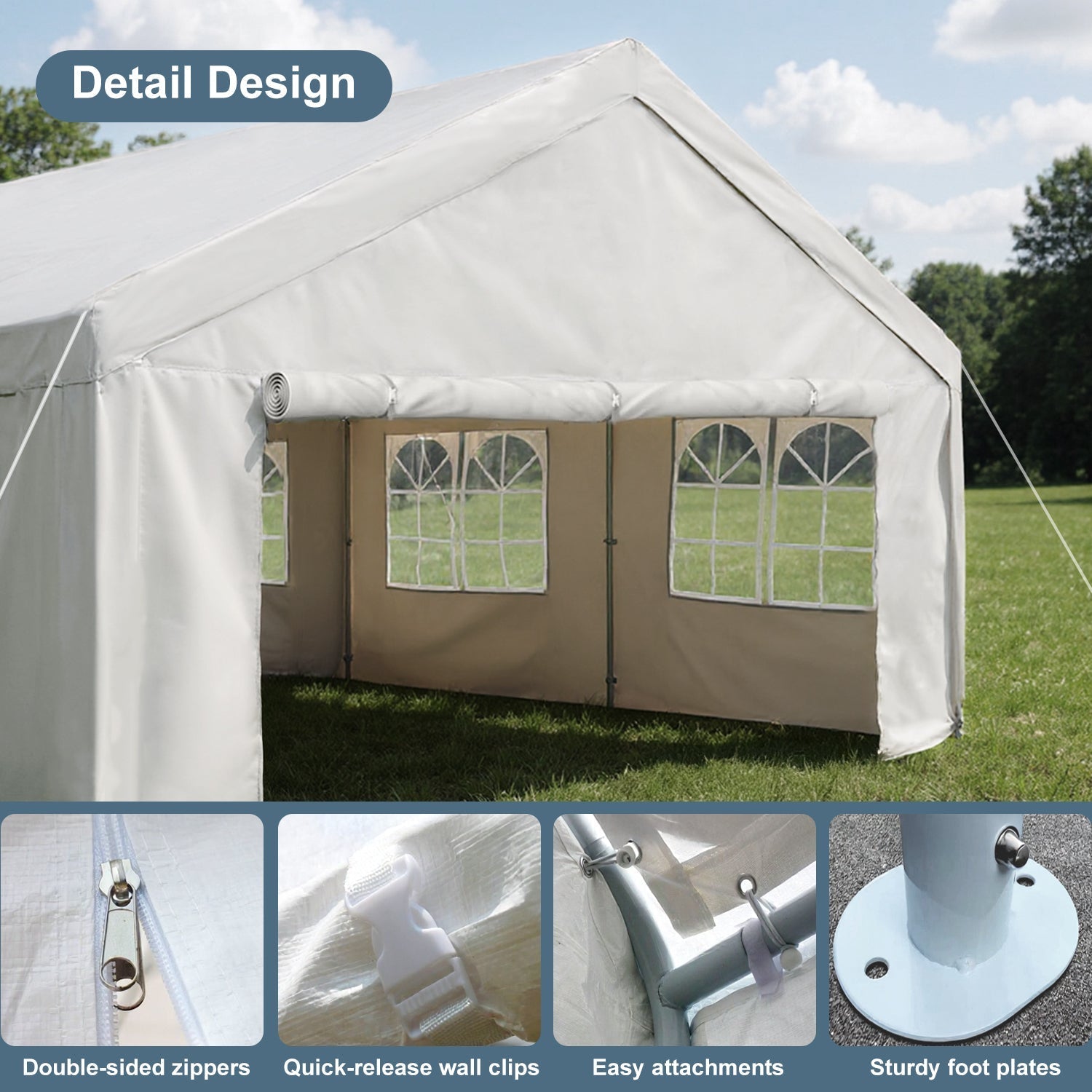 10'x20' Carport Car Canopy Party Tent Outdoor Gazebo