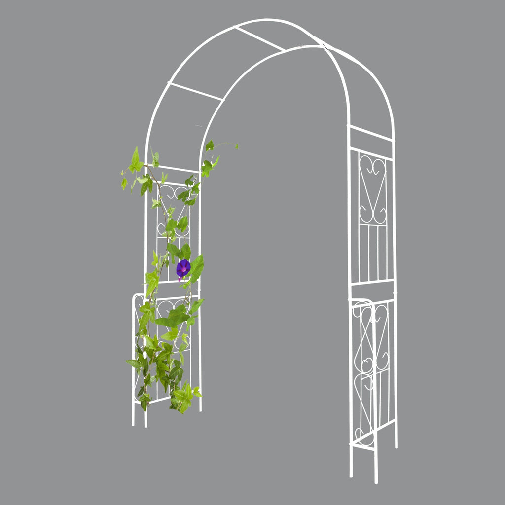 Metal Garden Arch W55'' x H94.5'' - Cream White Outdoor Arbor