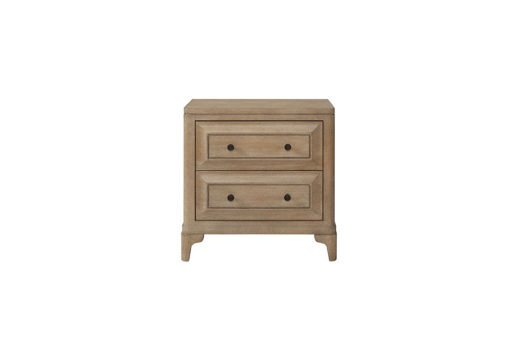 Queen Canopy Bedroom Set With A 2 Drawer Nightstand A Dresser With Poster Mirror And A Door Chest - Sand