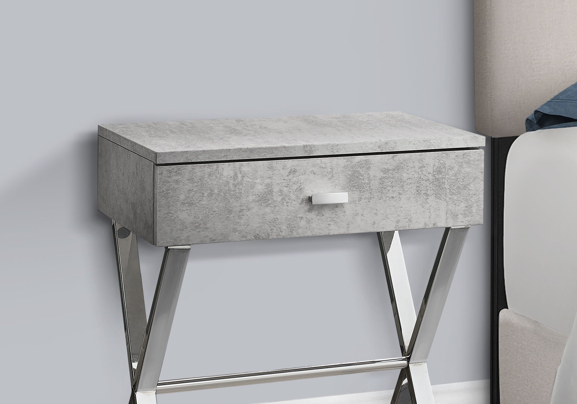 Accent Side X Table With Storage Drawer