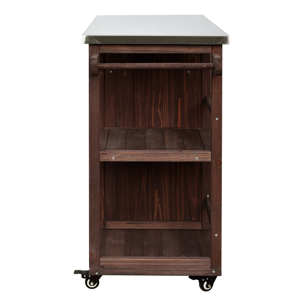 Outdoor Kitchen Island Fir Wood Prep Station