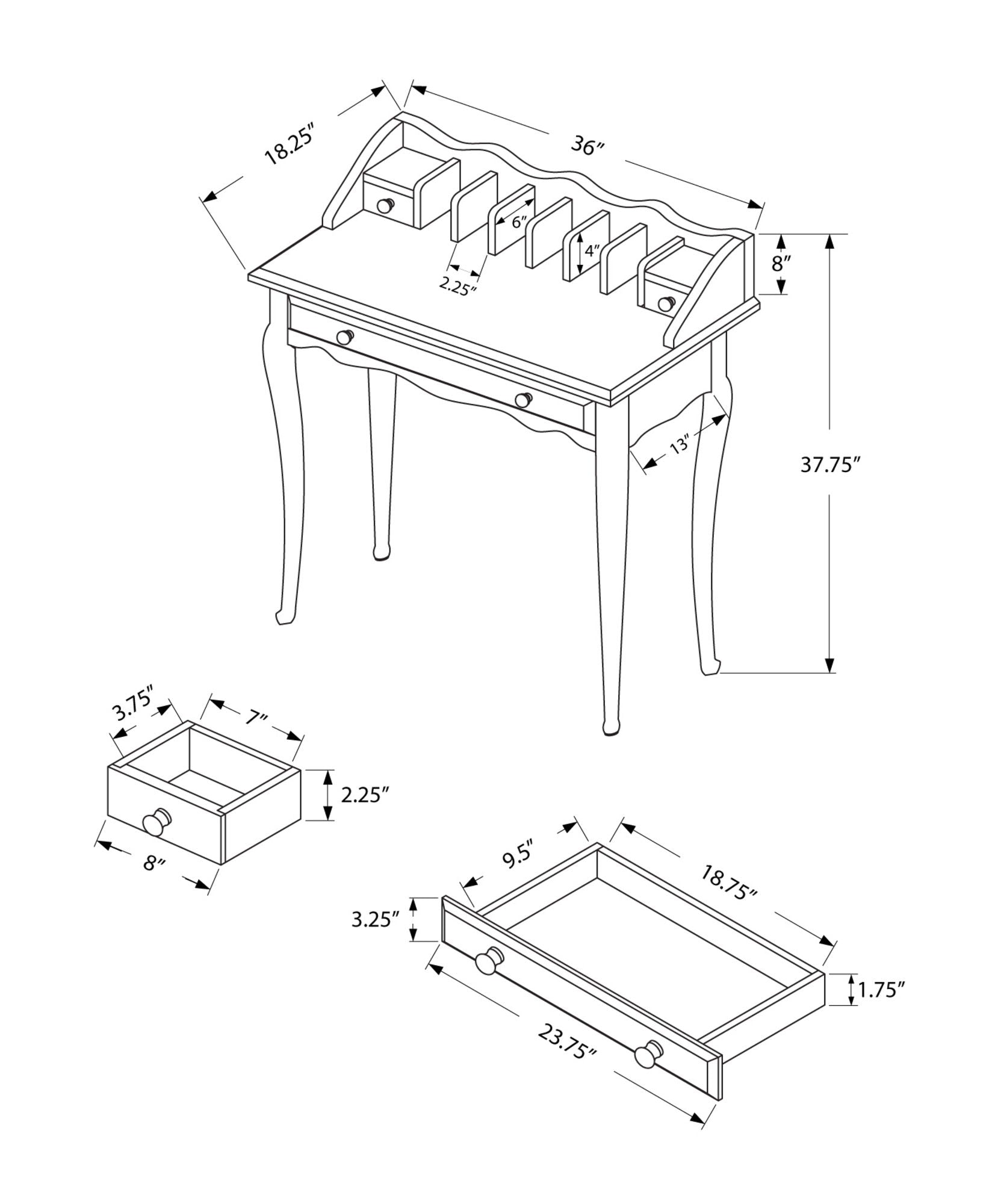 Computer Desk for Home Office with Storage Drawers