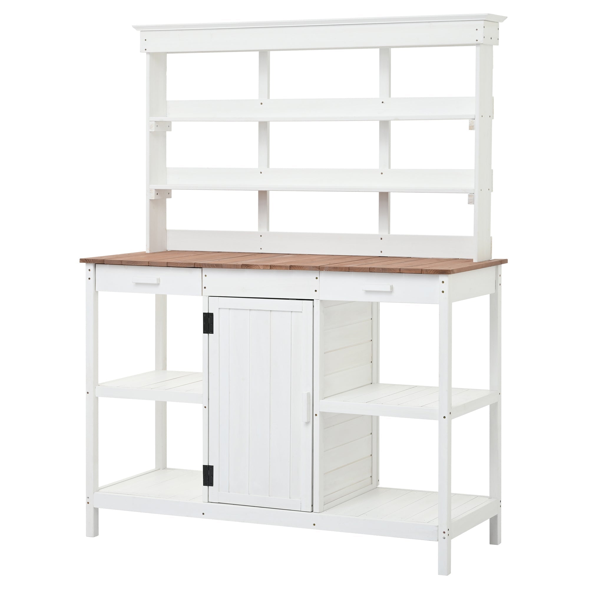 Topmax 66" Large Outdoor Farmhouse Wooden Potting Bench Table