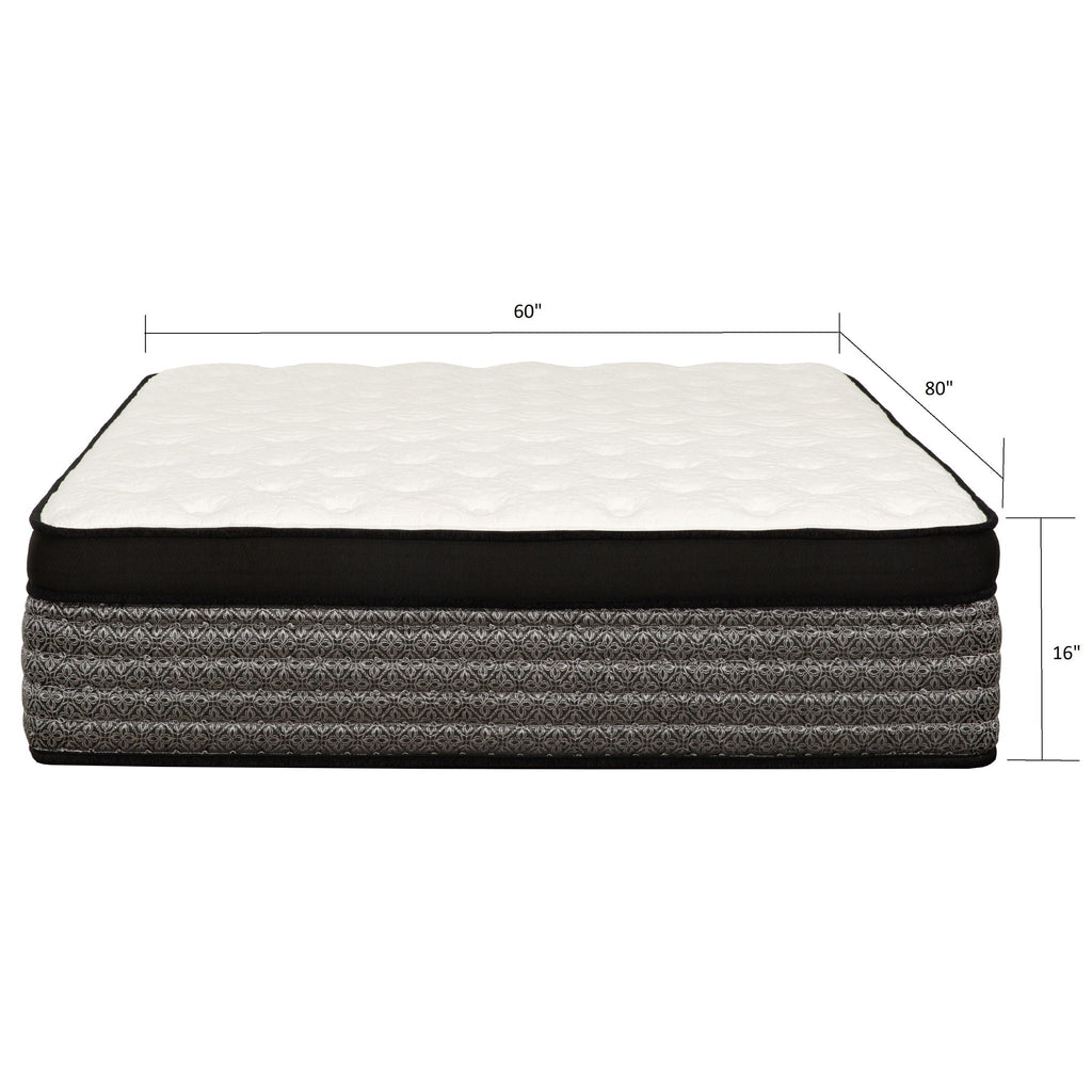 16" Premium Hybrid Mattress In A Box Plush Gel Memory Foam Top With Cooling Technology - Gray / White - Queen