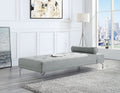 Quenti Velvet Sofa Bed With Pillow - Gray