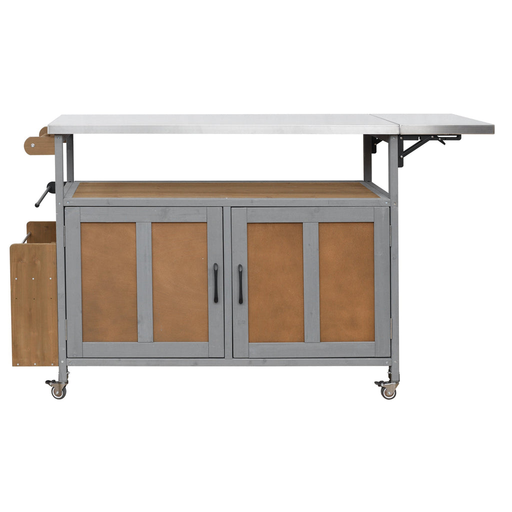 Foldable Outdoor Kitchen Island Patio Mobile Kitchen Cart