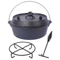 Pre-Seasoned Cast Dutch Oven with Skillet Lid and Pot Rack