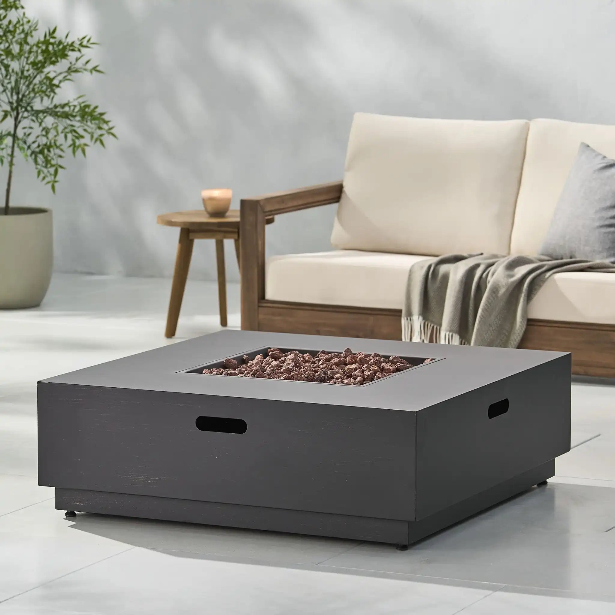 Modern Square Fire Pit With 50,000 BTU