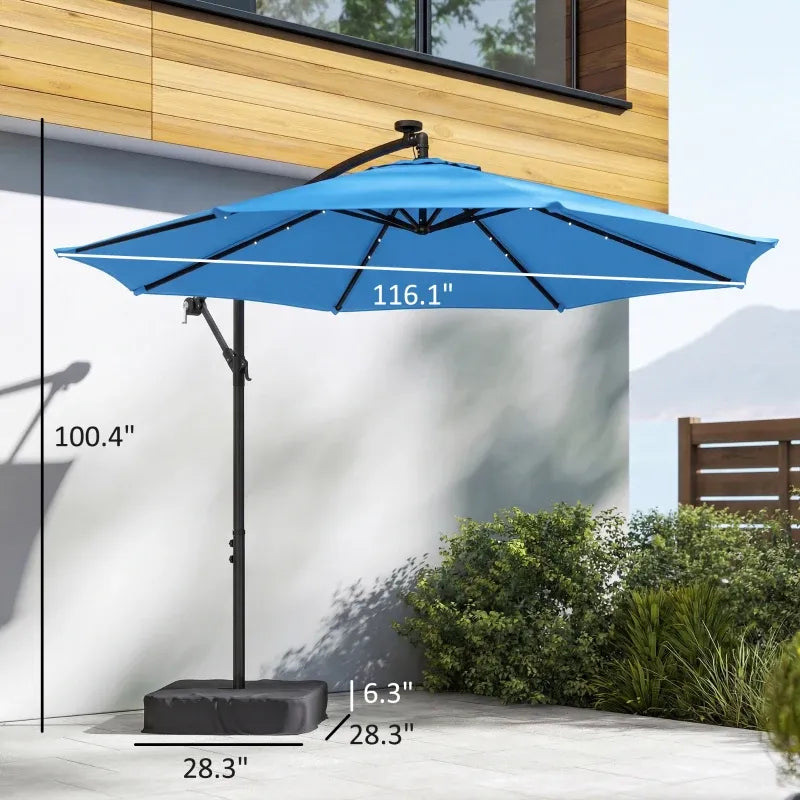 Stylish Pool Umbrella, Outdoor Cantilever Patio Umbrella