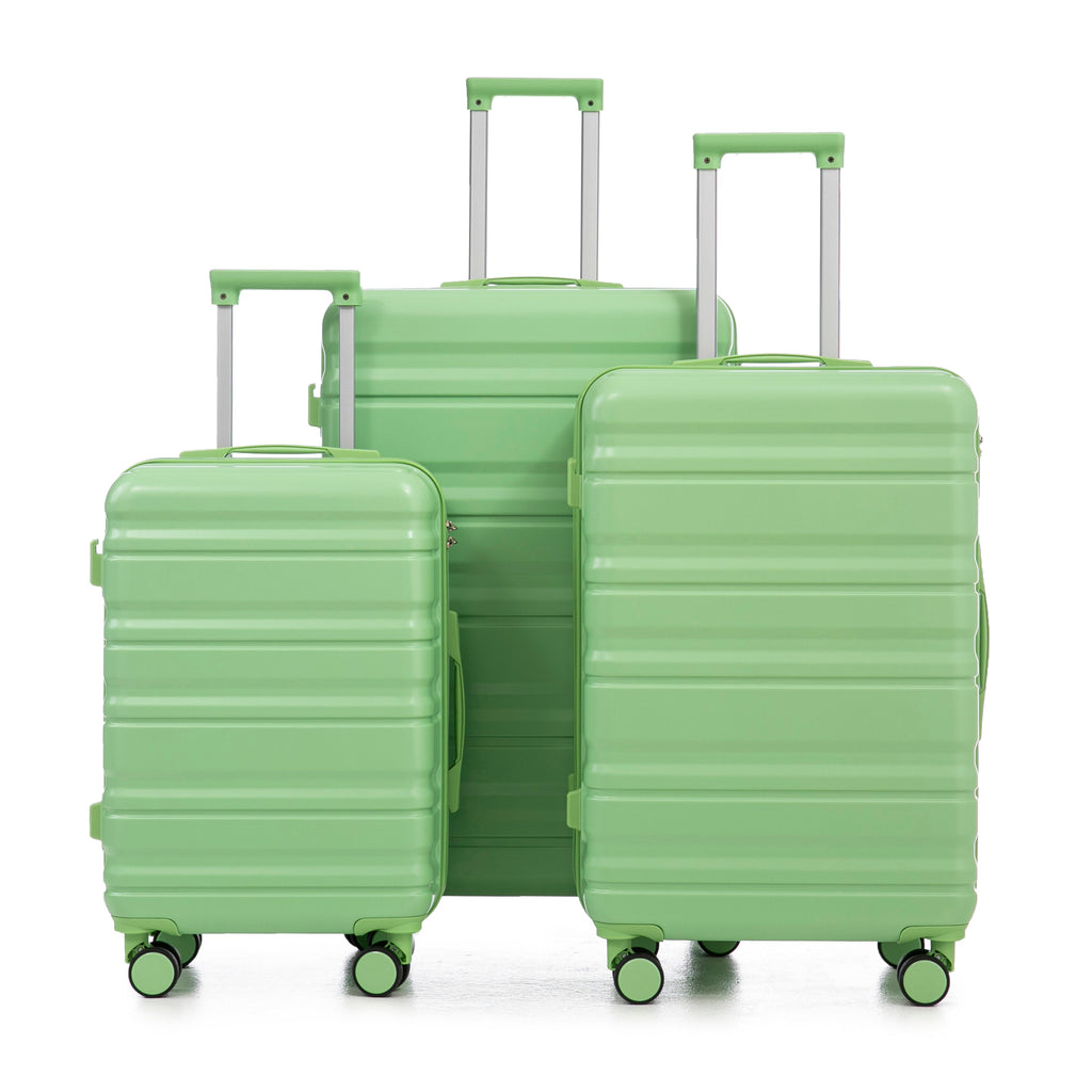 HIFINE Tourist 3-Piece Spinner Wheel Luggage Set in Green