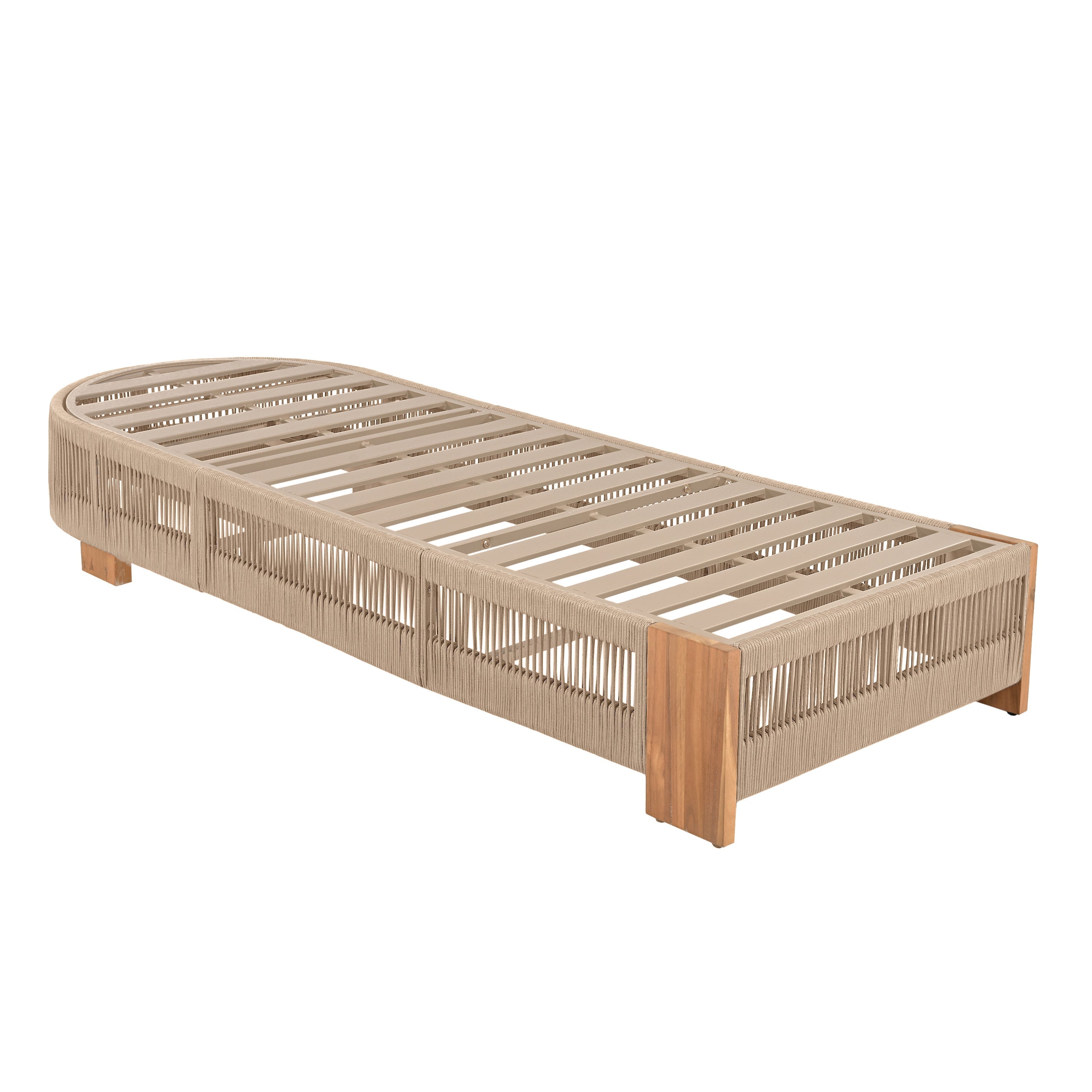 Outdoor Chaise Lounge Chair, Acacia Wood with Adjustable Backrest and Cushion
