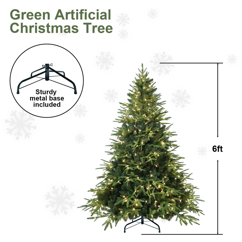 6.5ft Pre-Lit Artificial Christmas Tree with 450 Warm White Lights