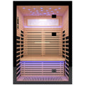 Luxury Double Far Infrared Sauna Room With Epoxy Heating Plates And Starry Sky Lighting - Black / Natural