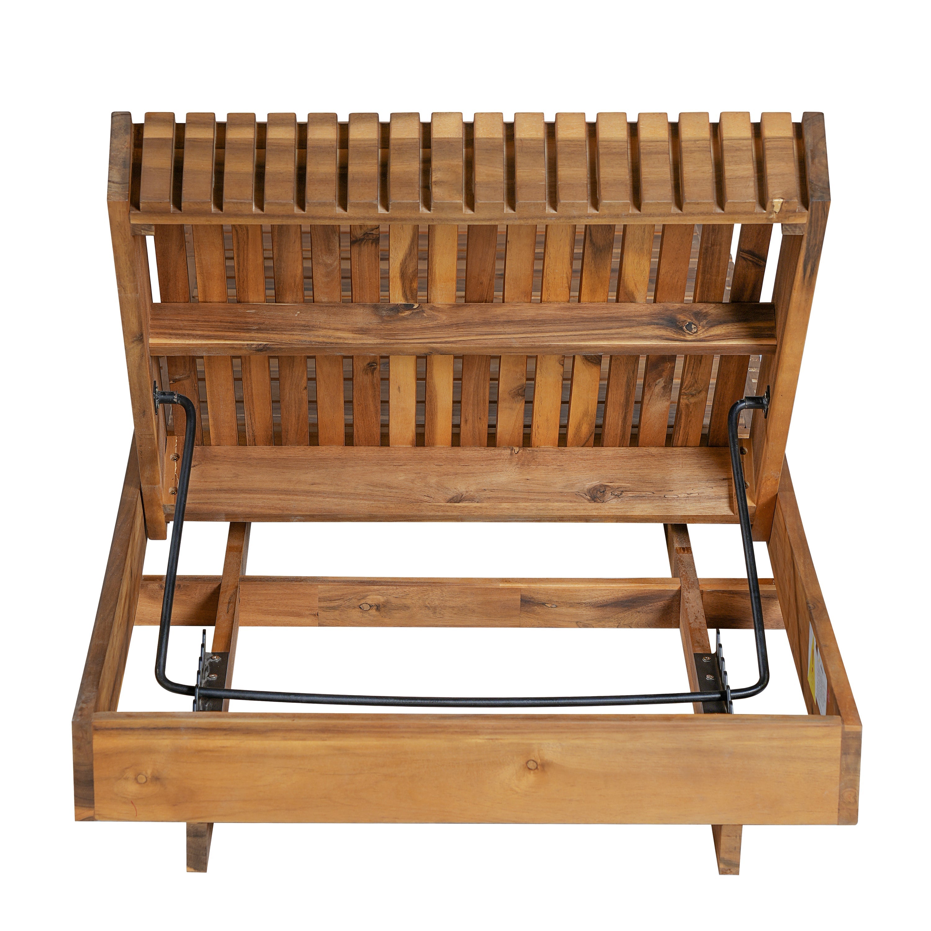 Lounge Chaise Set, Acacia Solid Wood with Cream Lounge Cushion