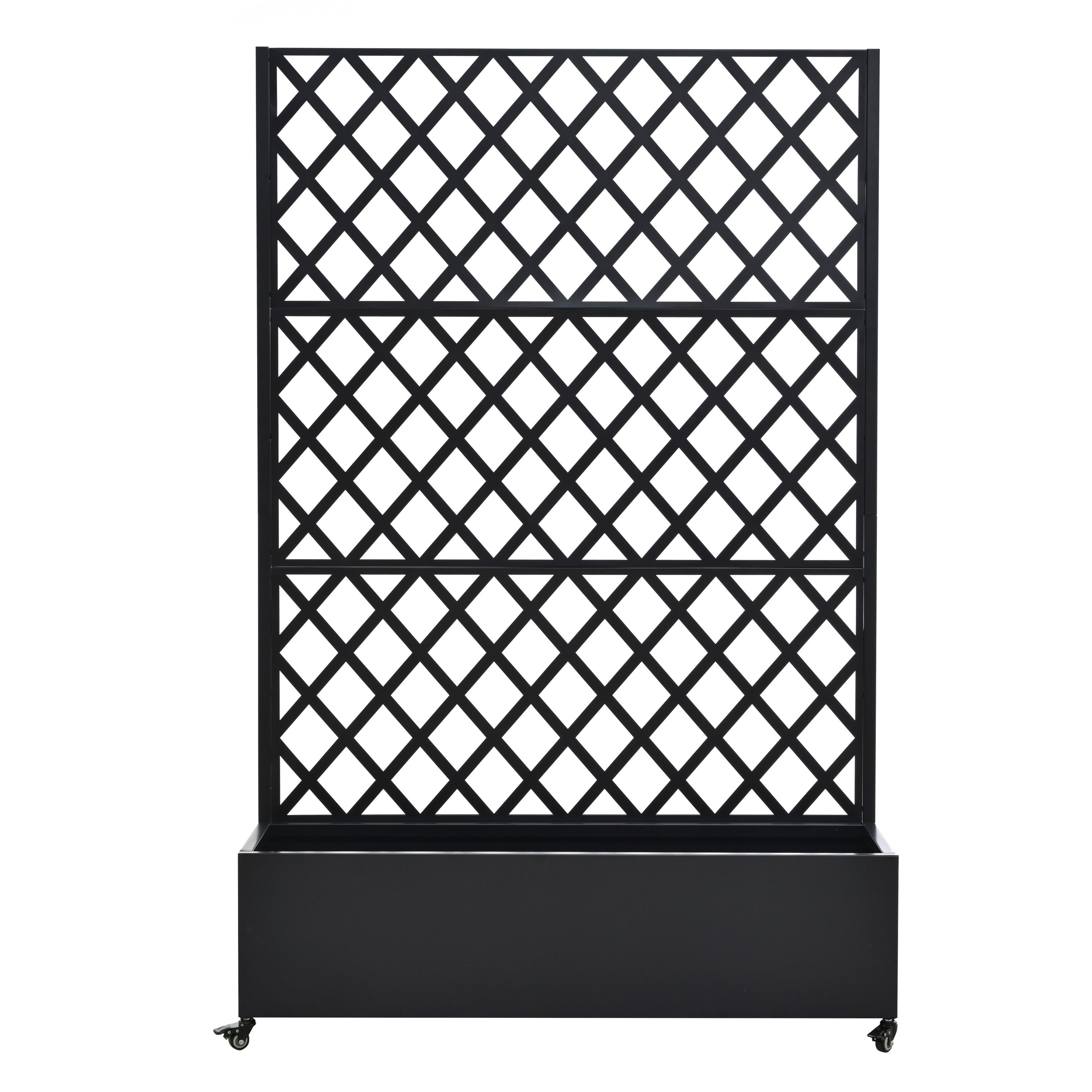 Metal Raised Garden Bed with Wheels and Trellis