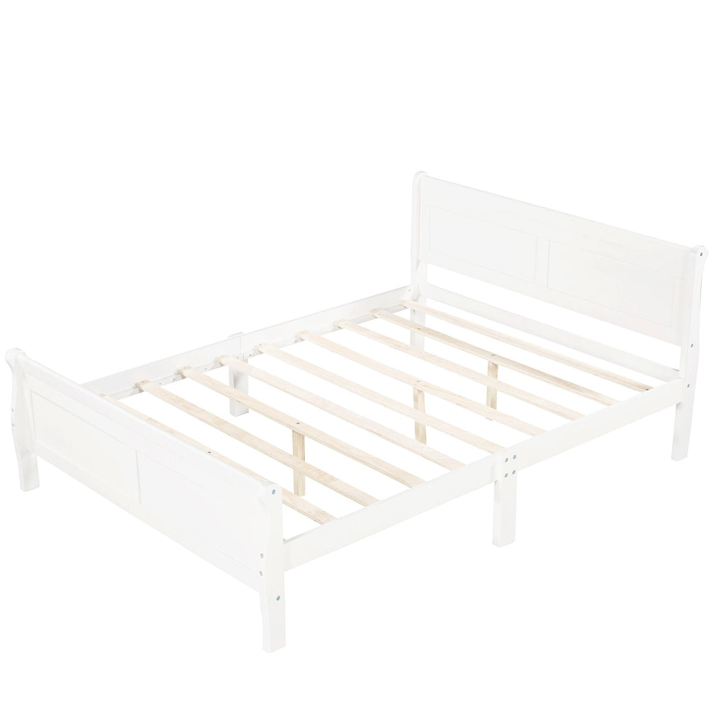 Platform Bed Frame Mattress Foundation Sleigh Bed With Headboard / Footboard / Wood Slat Suppor