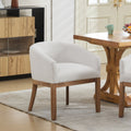 Mid Century Modern Upholstered Barrel Dining Chair with Arms