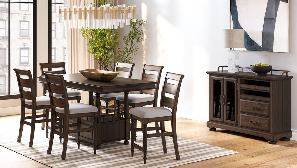 Upholstered Seat Ladderback Side Chair (Set of 2) - Coffee