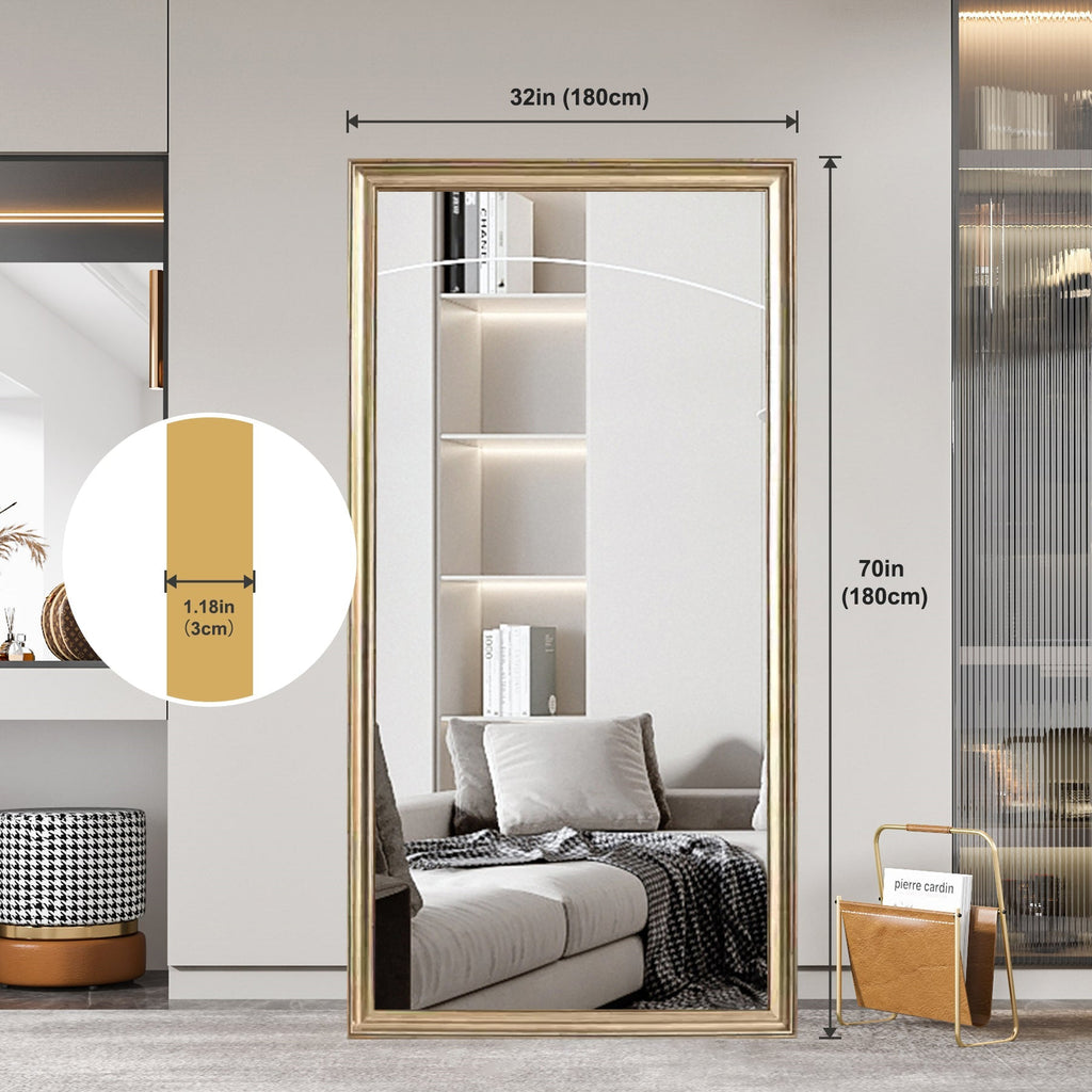 70' x 32' Gold Full Length Floor Mirror with PS Frame