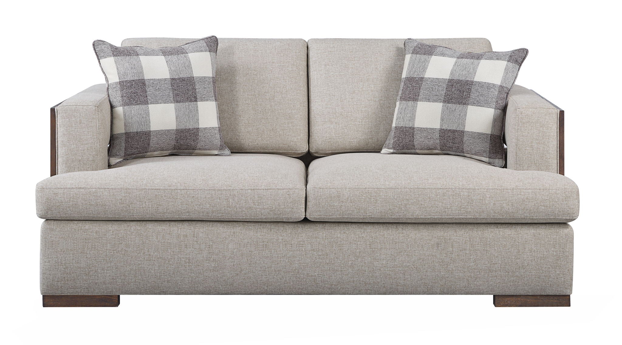Niamey Loveseat With 2 Toss Pillows - Walnut