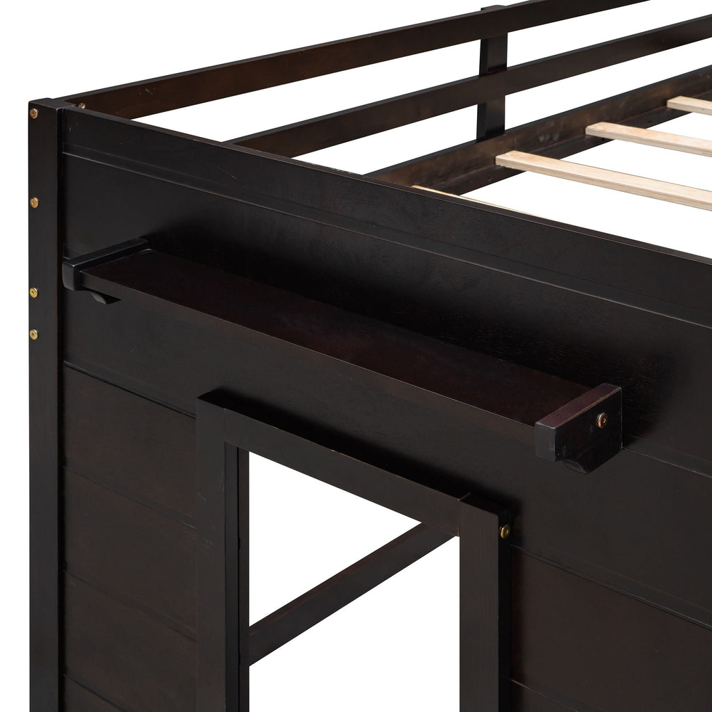 Loft Bed With Cabinet And Shelf