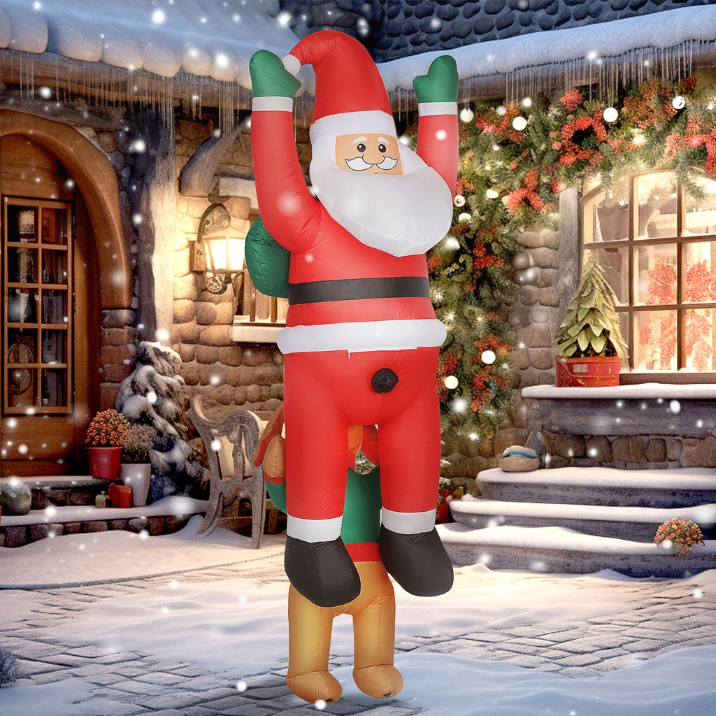 7ft Hanging Christmas Inflatable Santa with Dog