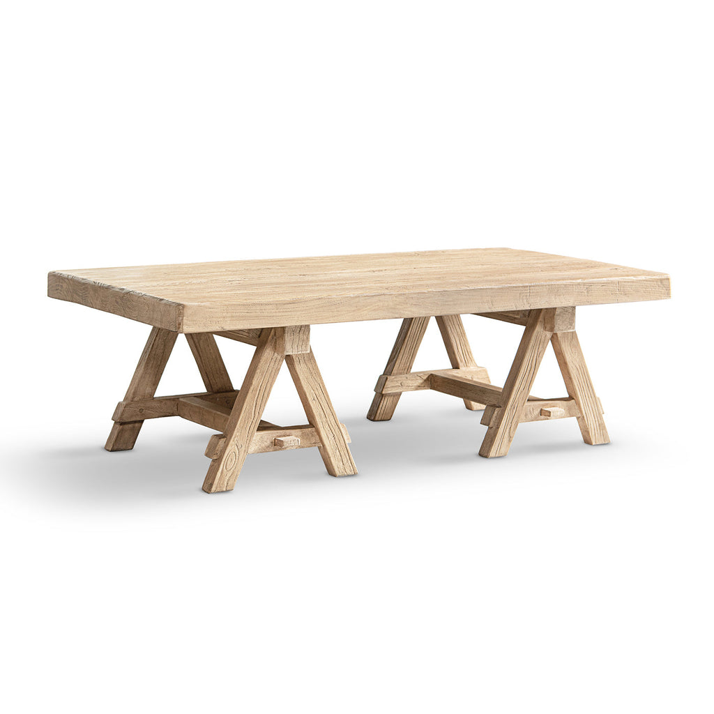 Hawthorne 48' Solid Reclaimed Elm Rectangular Trestle Coffee Table