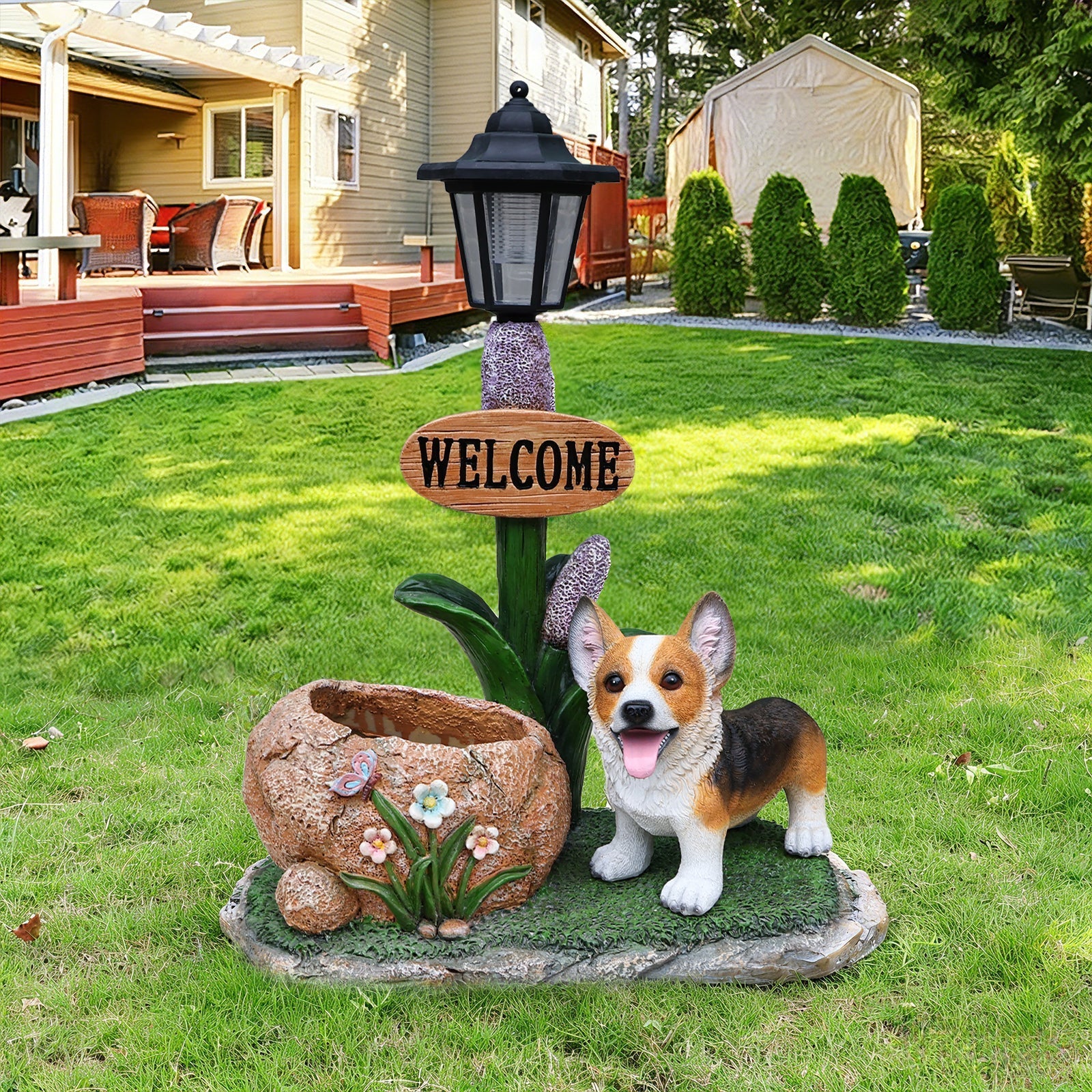 Corgi Dog Planter Garden Decor
