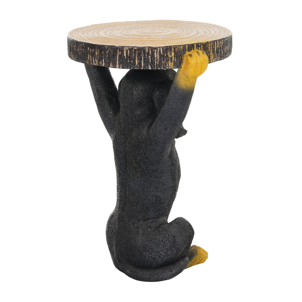 22.17'H Black Dog Side Table Pedestal End Table Stool