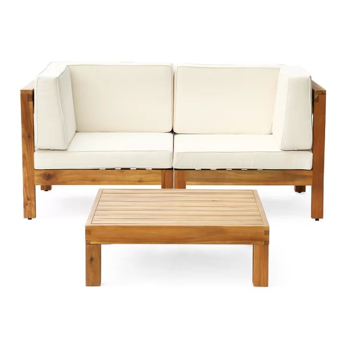 Brava X-Back 2 Seater Sectional Loveseat with Coffee Table