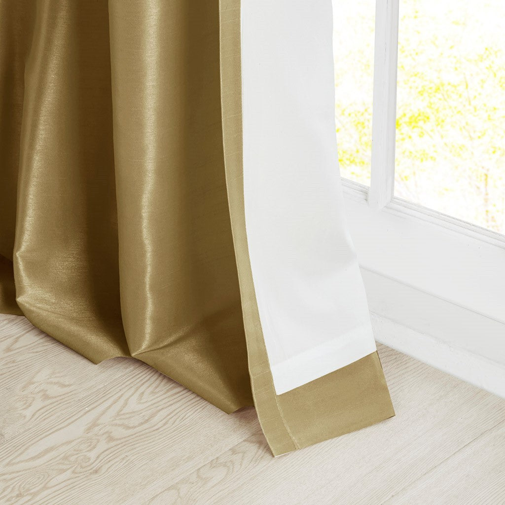 Twist Tab Lined Window Curtain Panel Bronze 50x84