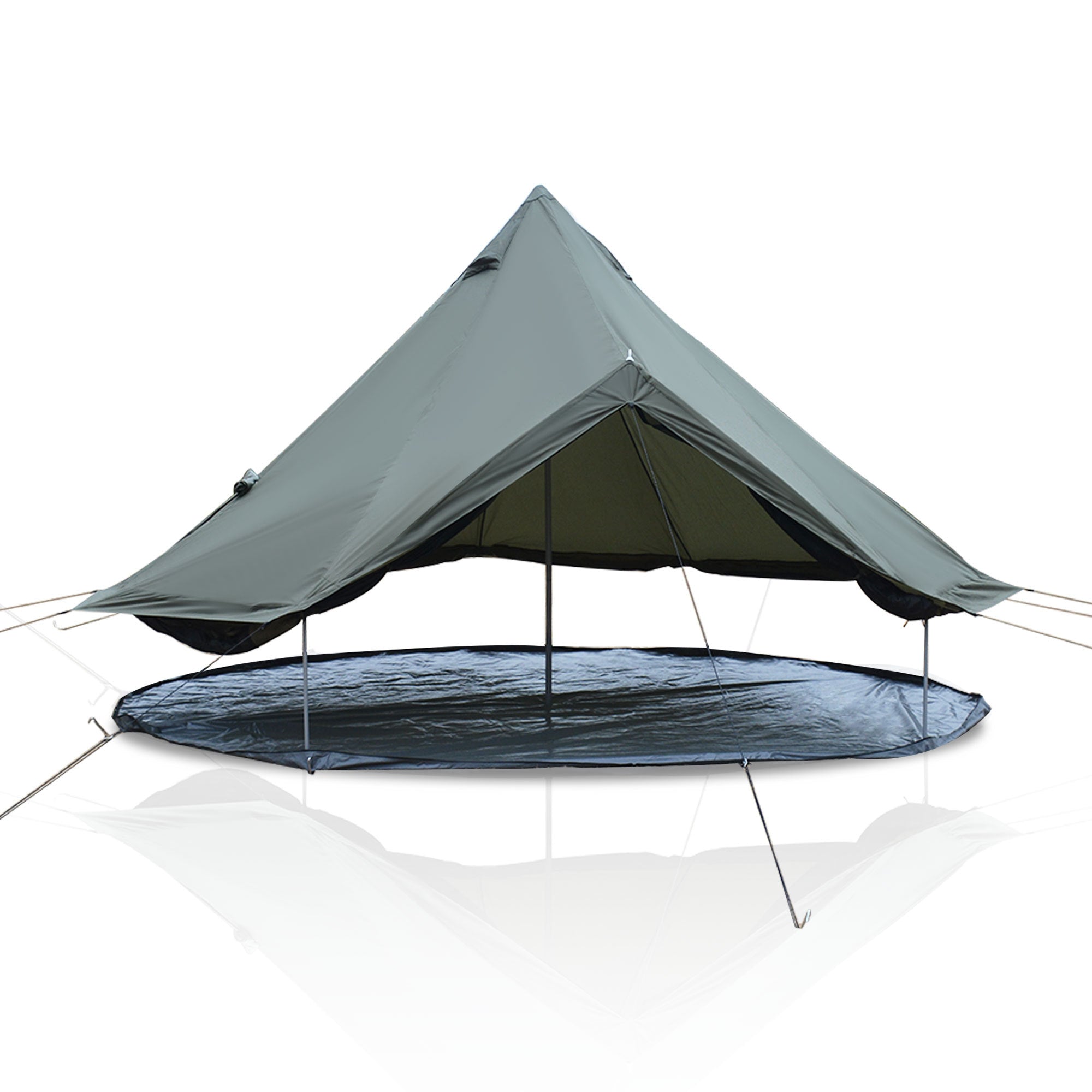 4 Season Bell Tent 13.1FT, Green Waterproof Glamping Yurt Tent