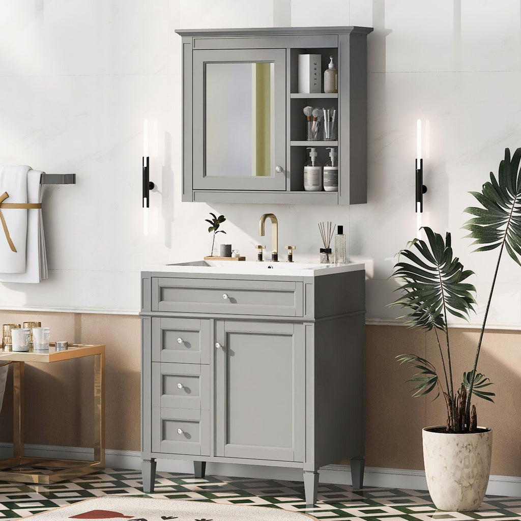 Bathroom Vanity With Medicine Cabinet and Storage